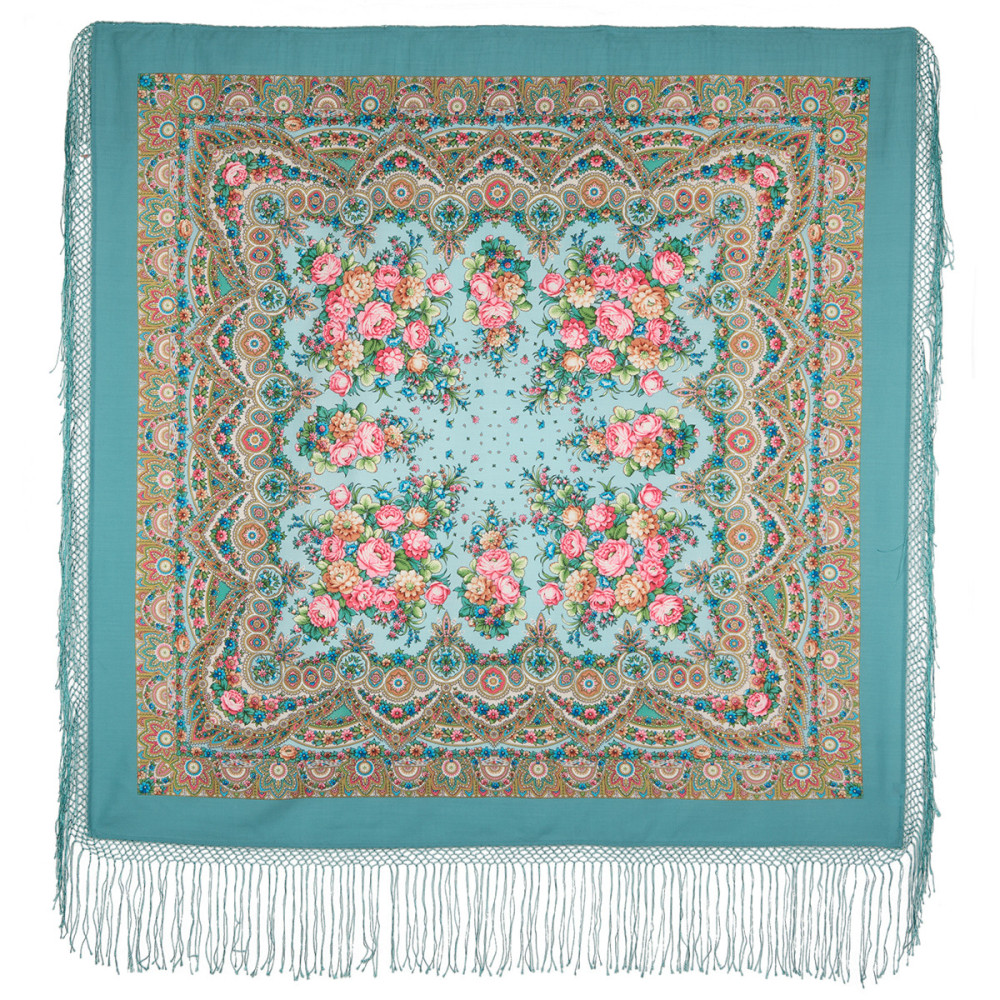 Shop Thick Woolen Fabric Shawls with Silk Fringe 148x148 cm Шаль «Славянка» online at Skazka.site | Eligible for fast shipping and free returns. Шаль «Славянка»