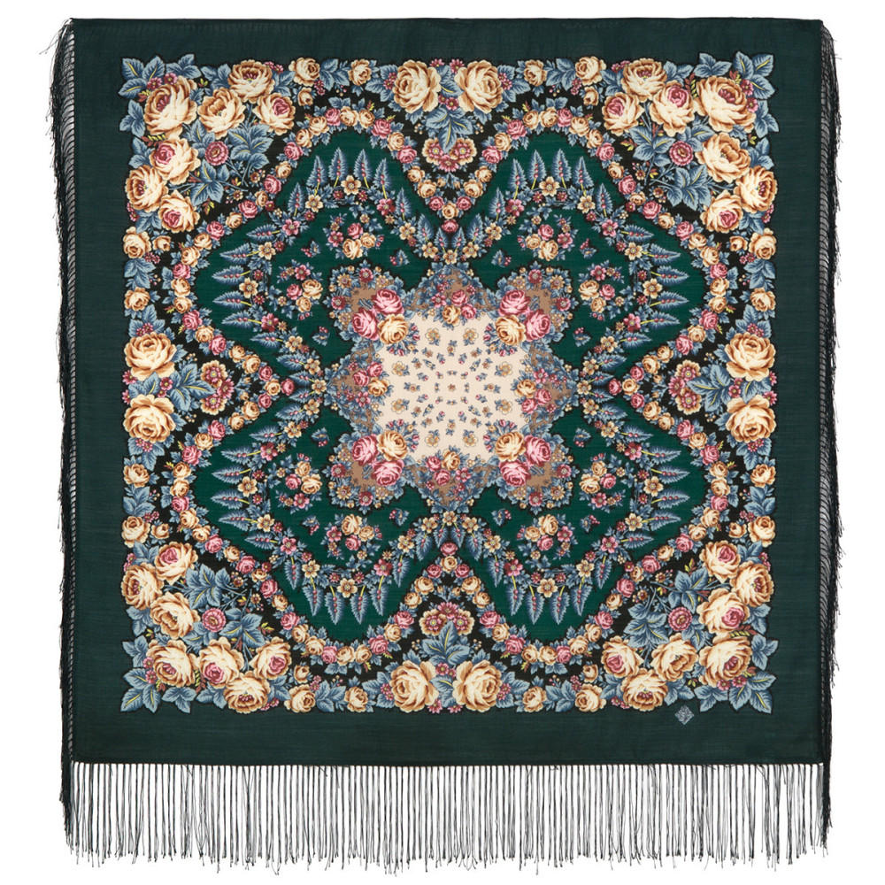 Shop Woolen Scarves with Silk Fringe 89x89 cm The Night is Bright Pavlovo Posad Woolen Scarf with Silk Fringe, drawing: 1837, drawing author: Zhukova Elena online at Skazka.site | Eligible for fast shipping and free returns. The Night is Bright Pavlovo Posad Woolen Scarf with Silk Fringe, drawing: 1837, drawing author: Zhukova Elena