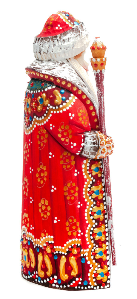 170 mm Santa Claus hand carved and painted wooden figure with a Bag of Gifts (by Natalia Workshop)