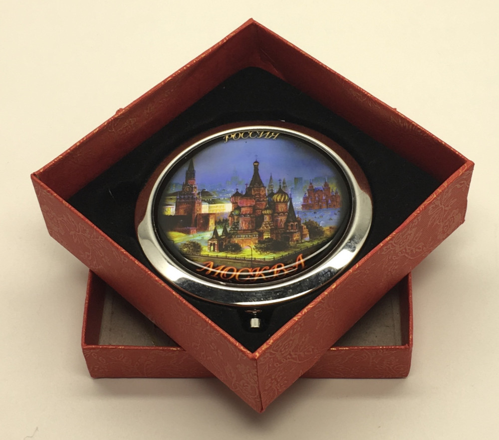 Compact Mirror with Night St.Basil Cathedral