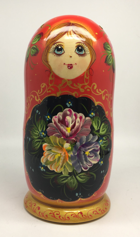 180 mm Summer Flowers hand painted Russian Matryoshka Doll 5pcs (by Summer Shine)