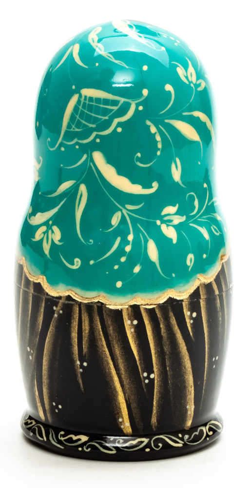 100 mm Maiden with Basket of Berries hand painted wooden Matryoshka doll 5 pcs (by A Studio)