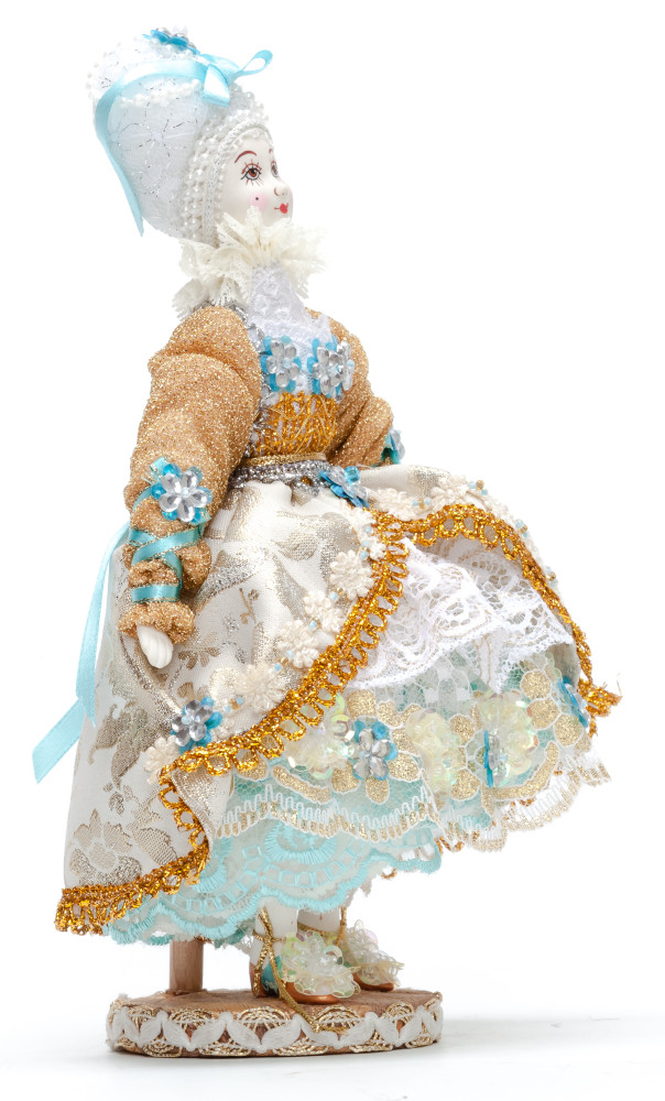 Young Lady Porcelain Doll on a Stand - 11 Inches