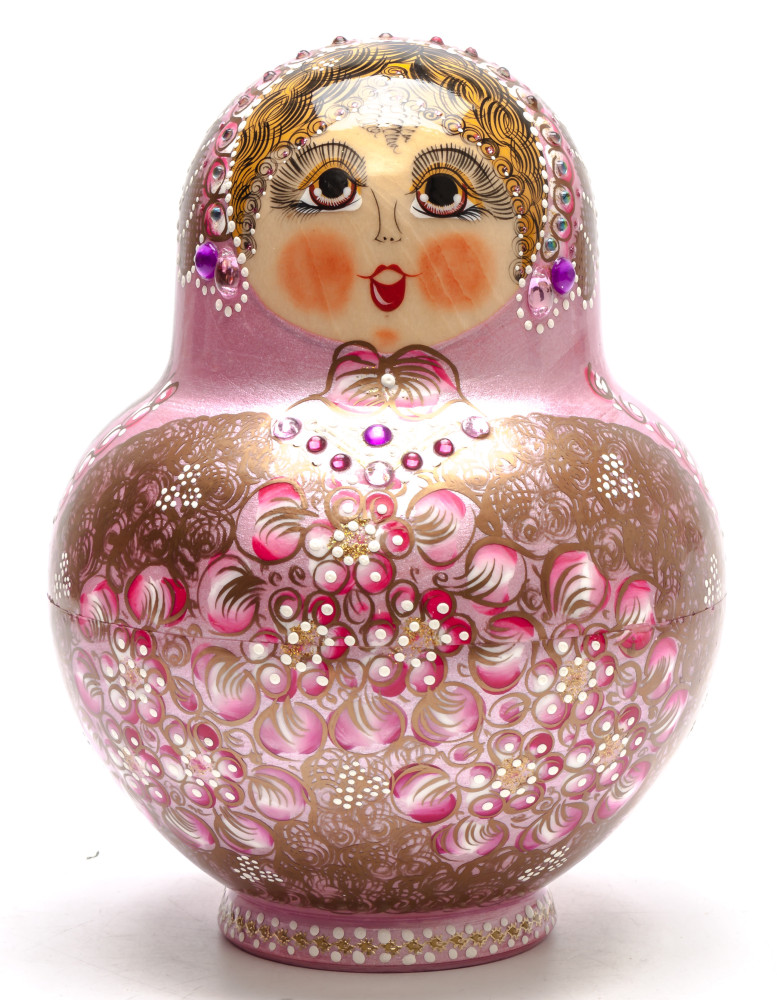 220 mm Russian North Pattern hand painted Wooden Matryoshka Doll 20 inside (by Snezana Studio)