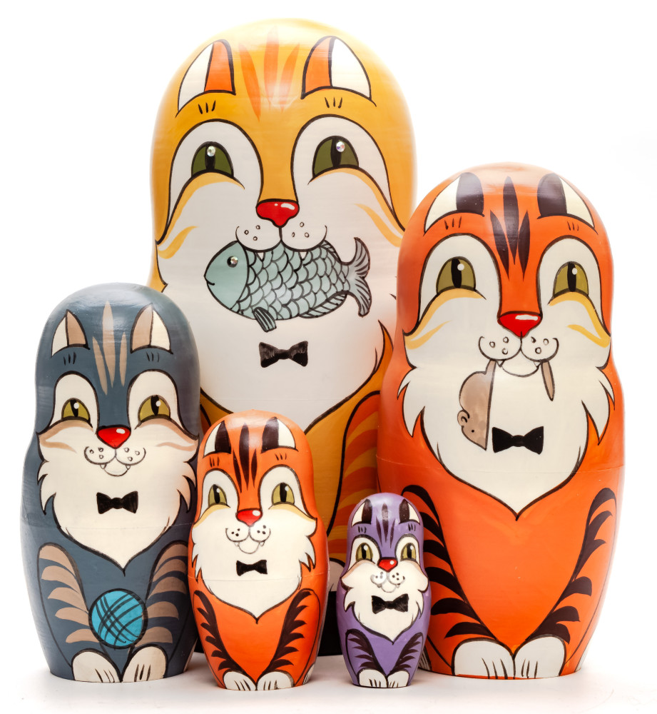 Shop Exclusive Nesting Dolls 160 mm Cat with a Fish hand painted Traditional Russian Wooden Matryoshka doll 5 pcs (by Igor Malyutin) online at Skazka.site | Eligible for fast shipping and free returns. 160 mm Cat with a Fish hand painted Traditional Russian Wooden Matryoshka doll 5 pcs (by Igor Malyutin)