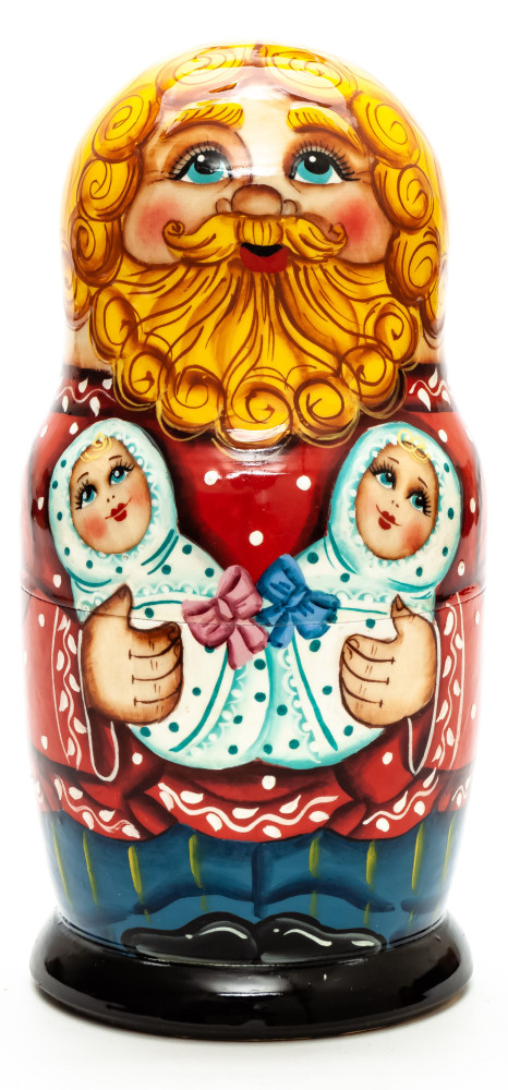  160mm Father with Daughters hand painted Matryoshka 5pcs (by Gift Shop)