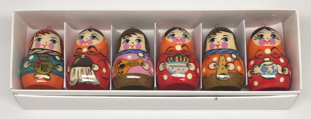 Matryoshka with Russian Traditions Christmas Ornaments