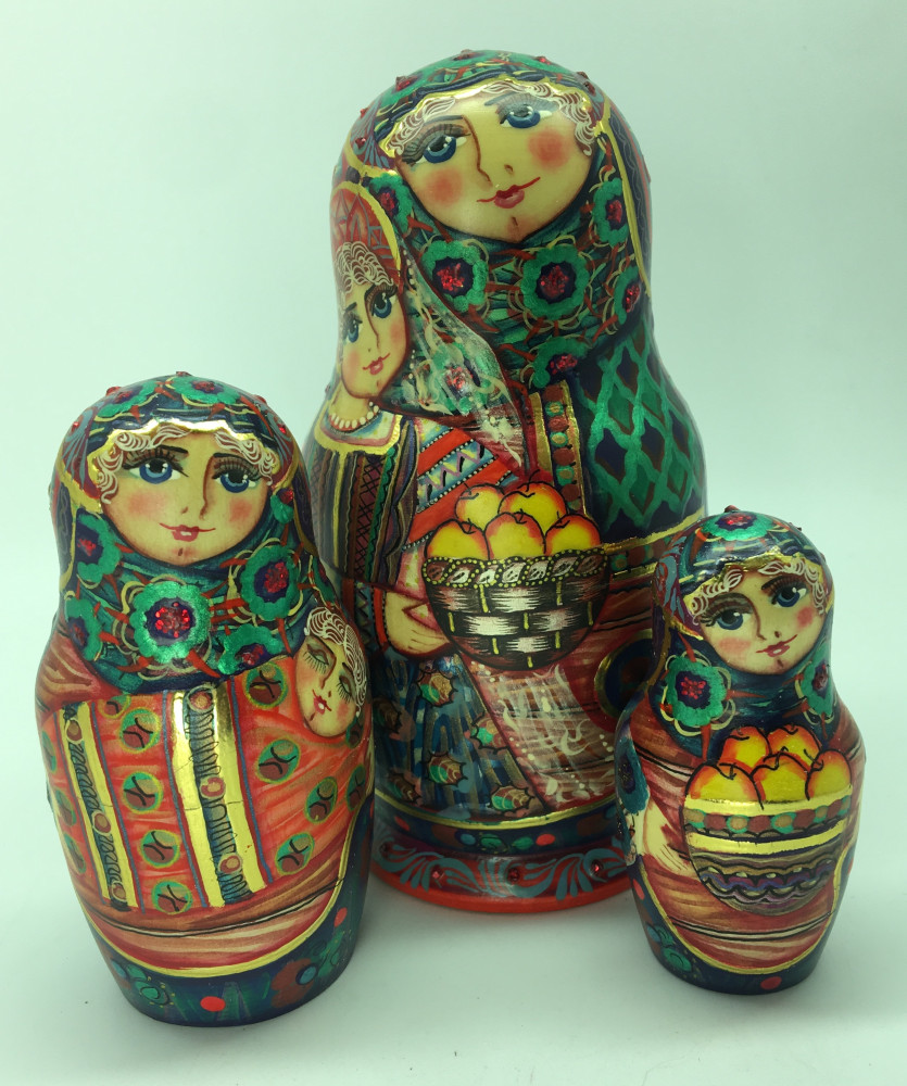 Shop Exclusive Nesting Dolls 3 pcs Russian Family Matryoshka Dolls Traditional painted by M Bogachev online at Skazka.site | Eligible for fast shipping and free returns. 3 pcs Russian Family Matryoshka Dolls Traditional painted by M Bogachev