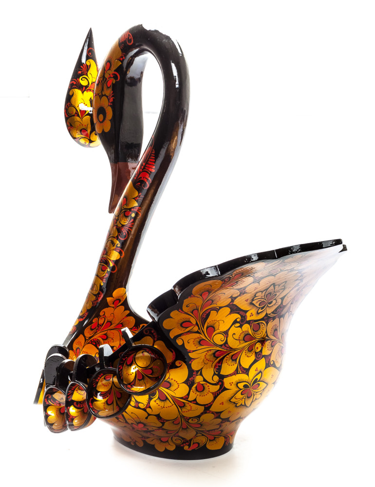 230x380 mm Duck Khokhloma hand painted wooden Ladle for Wine with small Ladles