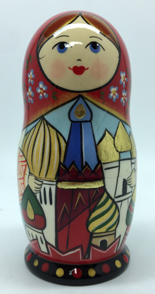 110 mm Moscow Cathedrals by Lentuloff hand painted wooden Russian Matryoshka doll (by A Studio)