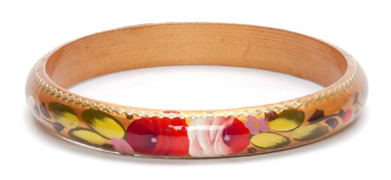 80x13 mm Zhostovo Hand Painted Bracelet (by Lada Workshop)