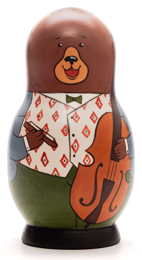 Shop Exclusive Nesting Dolls 125 mm Bear with the Violin hand painted Traditional Russian Wooden Matryoshka doll 5 pcs (by Igor Malyutin) online at Skazka.site | Eligible for fast shipping and free returns. 125 mm Bear with the Violin hand painted Traditional Russian Wooden Matryoshka doll 5 pcs (by Igor Malyutin)