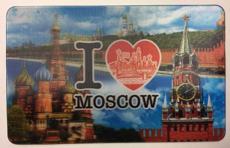 Snt Basil Cathedral and Moscow Kremlin 3D Hologram Fridge Magnet (by AKM Gifts)