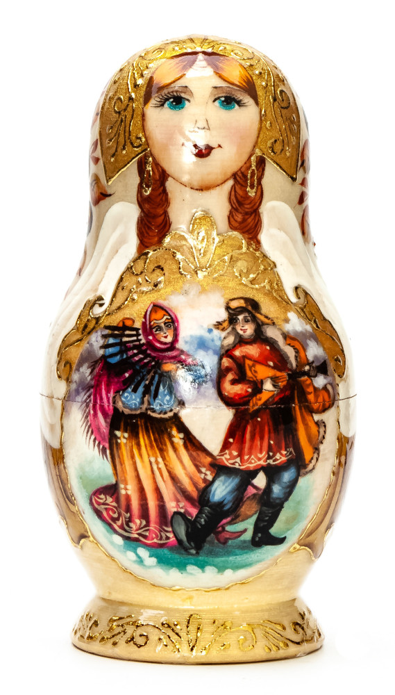 110mm Russian Fairytale hand painted Matryoshka doll 5pcs