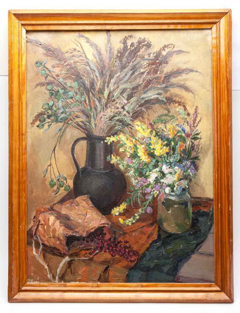 480x630 mm Still Life with Flowers hand painted on Canvas painting (by Skazka)