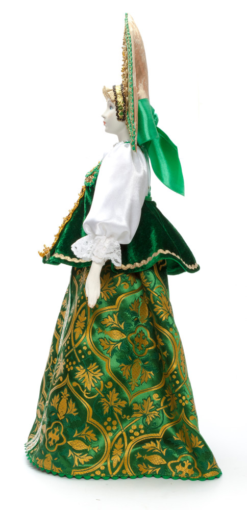 The Princess in a Green Dress hand-sewn Porcelain Doll - 21 Inches