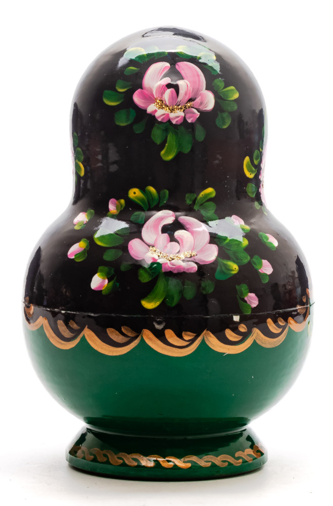 140 mm Flowers Patters hand painted Wooden Matryoshka Doll 10 pcs inside (by Elena Matreshka)