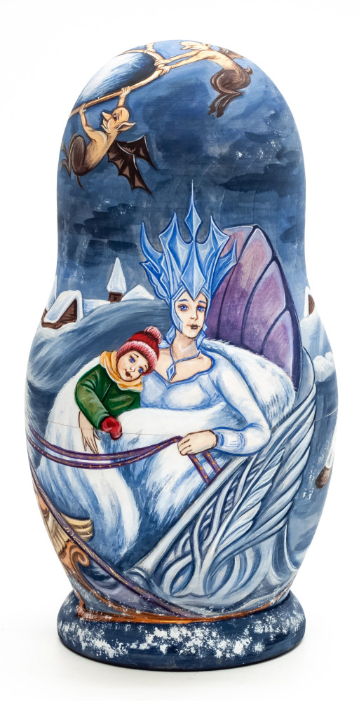 Shop Exclusive Nesting Dolls 180mm The Snow Queen hand painted Matryoshka round Doll 5pcs (by Golden Cockerel) online at Skazka.site | Eligible for fast shipping and free returns. 180mm The Snow Queen hand painted Matryoshka round Doll 5pcs (by Golden Cockerel)