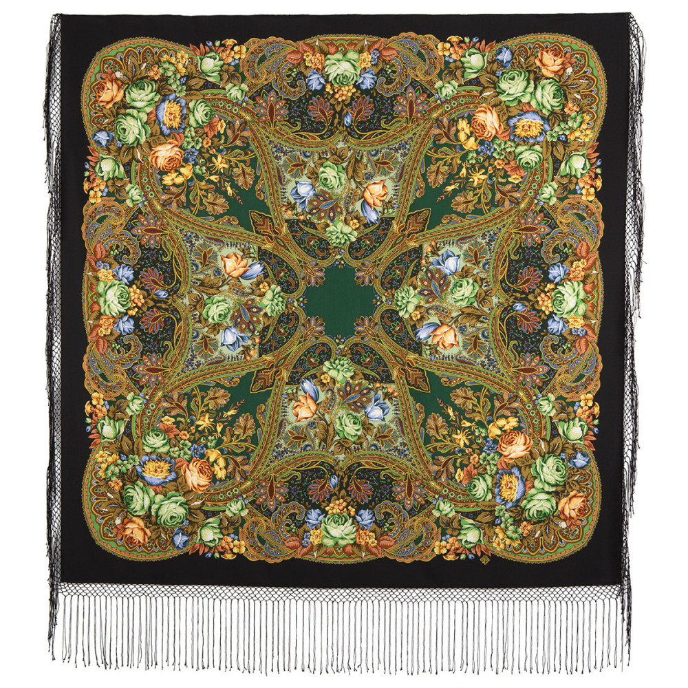 Shop Thick Woolen Fabric Shawls with Silk Fringe 148x148 cm Шаль «Ненаглядная» online at Skazka.site | Eligible for fast shipping and free returns. Шаль «Ненаглядная»