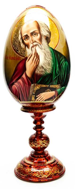 340 mm John the Apostle hand painted on wooden egg (by Hamlet Crafts)