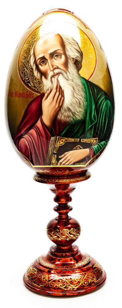 340 mm John the Apostle hand painted on wooden egg (by Hamlet Crafts)