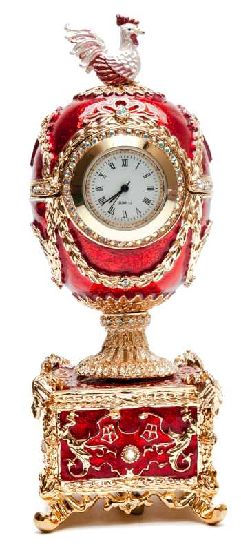 150 mm Red Music Easter Egg with the Clock