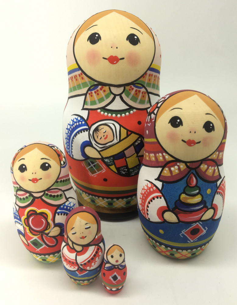 Shop Exclusive Nesting Dolls 5 pcs Russian Family hand painted small Matryoshka Doll (by Sergey Carved Wooden Dolls Studio) online at Skazka.site | Eligible for fast shipping and free returns. 5 pcs Russian Family hand painted small Matryoshka Doll (by Sergey Carved Wooden Dolls Studio)