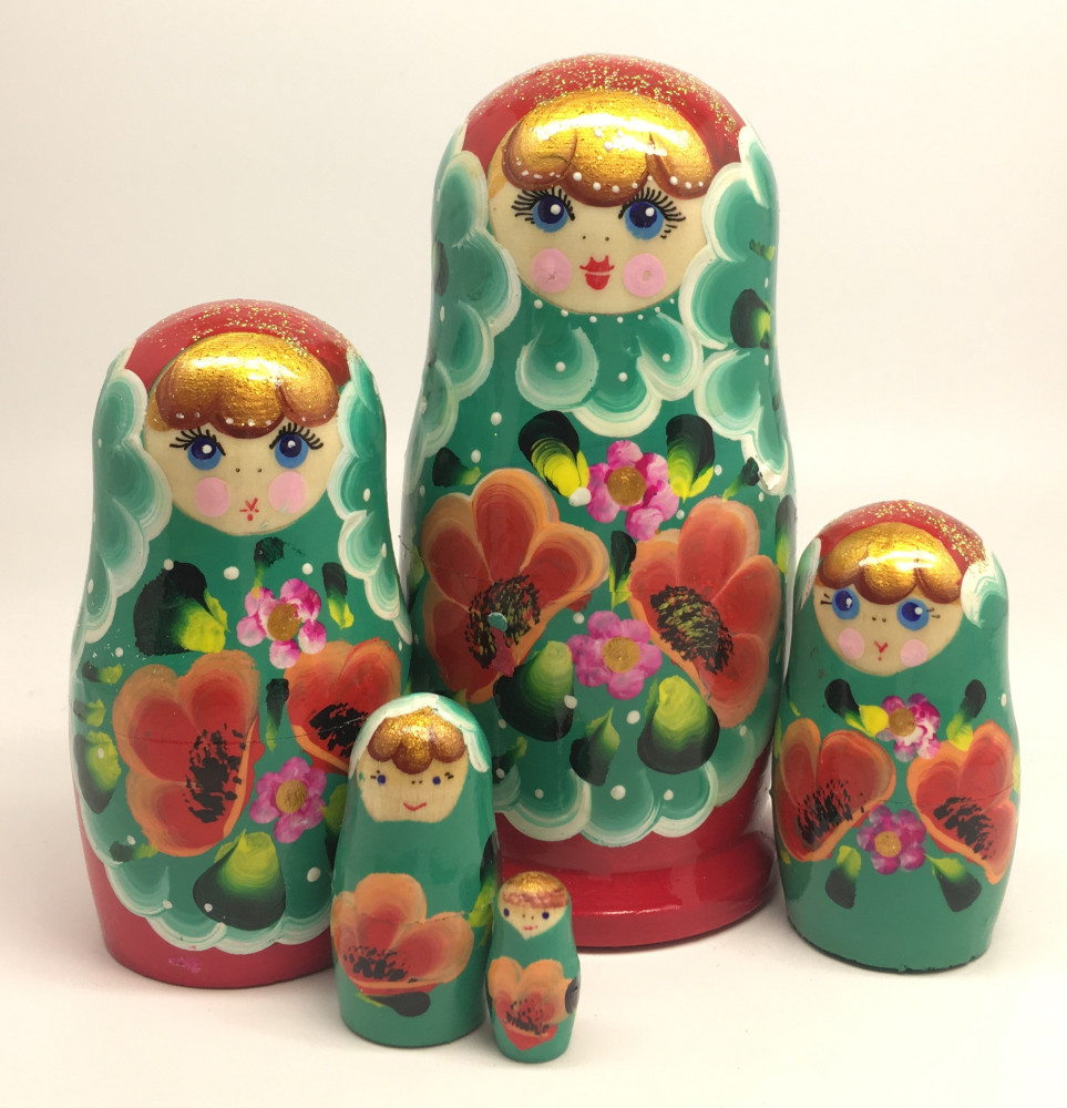 120 mm Maidan Art Hand Painted Matryoshka Doll 5 pcs (by Oleg Crafts)