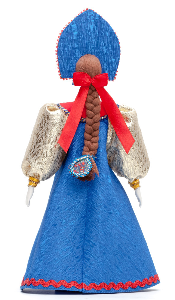 Porcelain Doll in a Russian Dress and Kokoshnik - 11 Inches (by Le Russe)