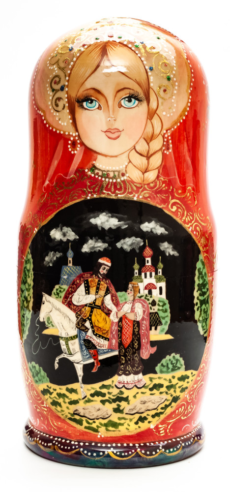 300mm Russian Fairytale hand painted Matryoshka round Doll 5pcs (by Golden Cockerel)