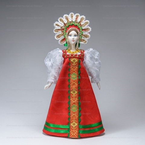 Russian Beauty hand made Porcelain Doll in Kokoshnik - 11 Inches (by Le Russe)