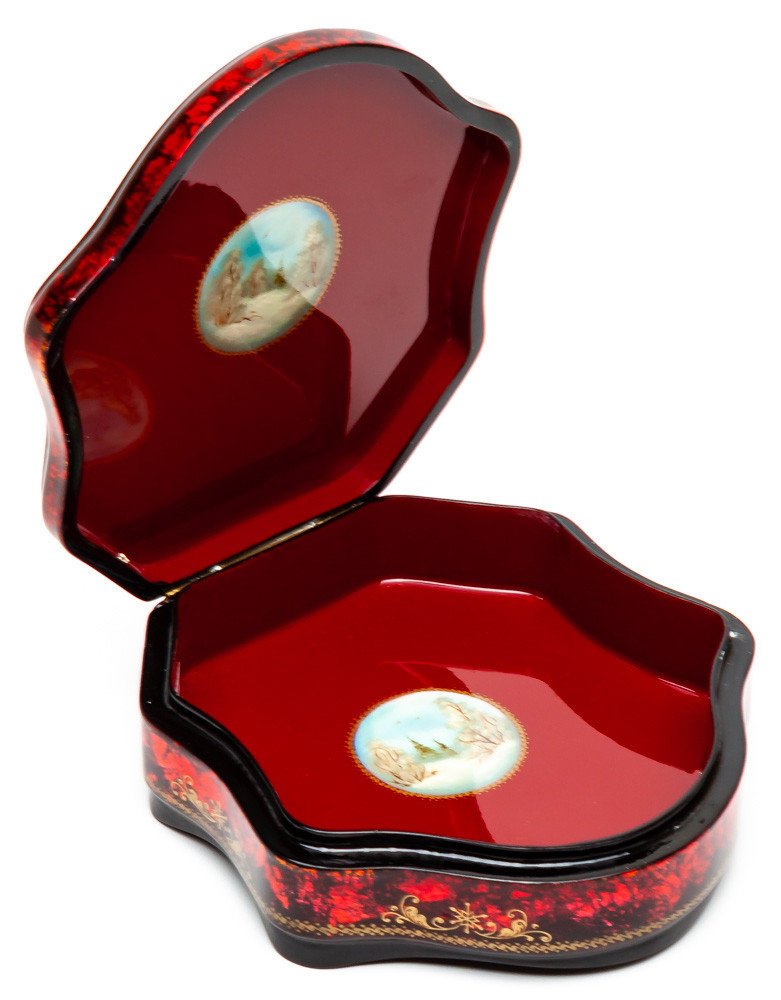150x160mm Russian Winter Hand Painted Jewellery Box (by Alexander G Studio)