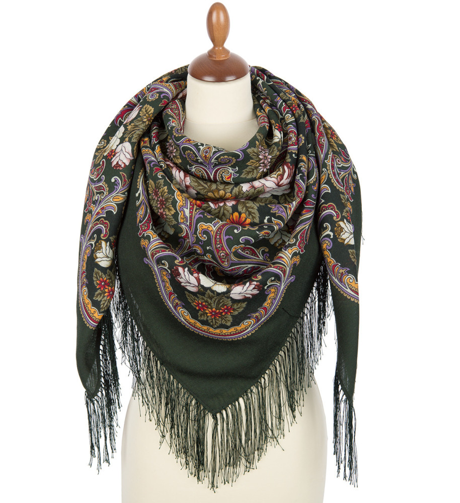Shop Woolen Scarves with Silk Fringe 125x125 cm Платок «Песнь уходящего лета» online at Skazka.site | Eligible for fast shipping and free returns. Платок «Песнь уходящего лета»