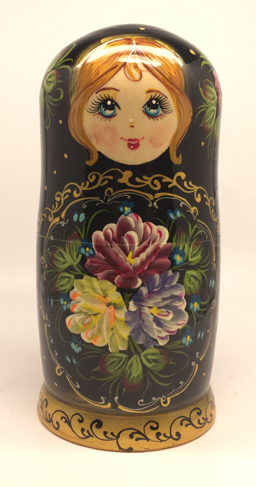 180 mm Summer Flowers hand painted Russian Matryoshka Doll 5pcs (by Summer Shine)