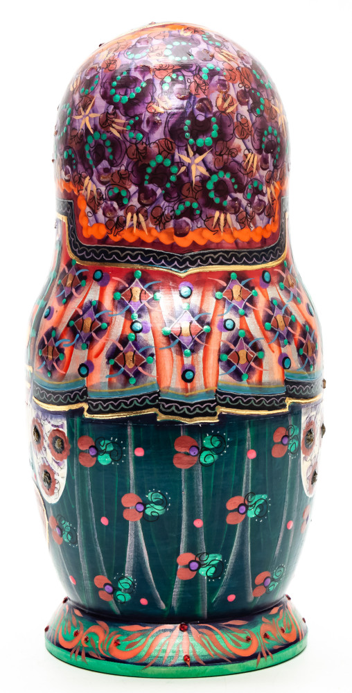  7 pcs Mother with Daughters Matryoshka Dolls Traditional painted by M Bogachev