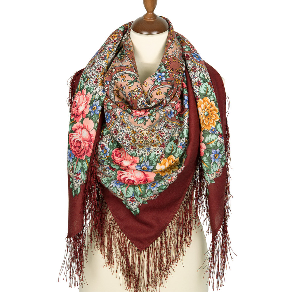 Shop Woolen Scarves with Silk Fringe 125x125 cm Платок «Прекрасное далёко» online at Skazka.site | Eligible for fast shipping and free returns. Платок «Прекрасное далёко»