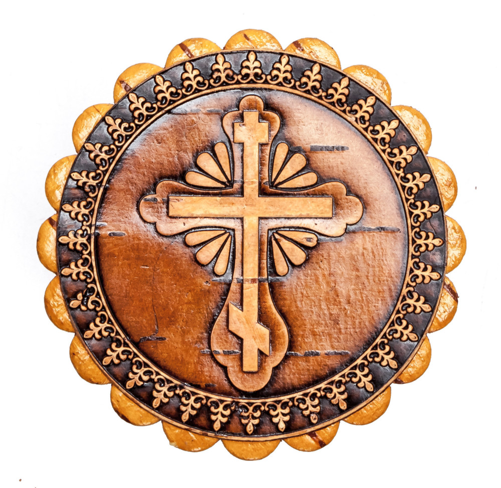 d 60 mm Siberian Patterns hand made Birchbark Jewelry Box (by Maxim Birch)