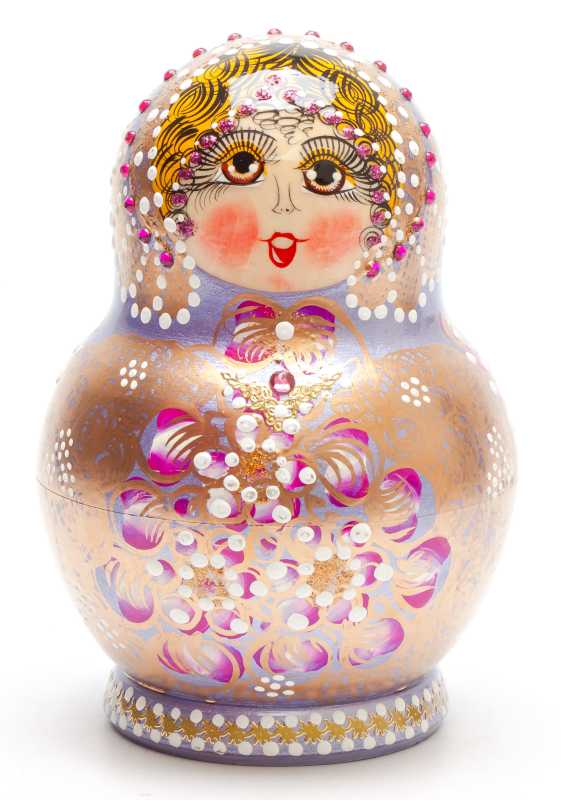 120 mm Russian North Pattern hand painted Wooden Matryoshka Doll 10 inside (by Snezana Studio)
