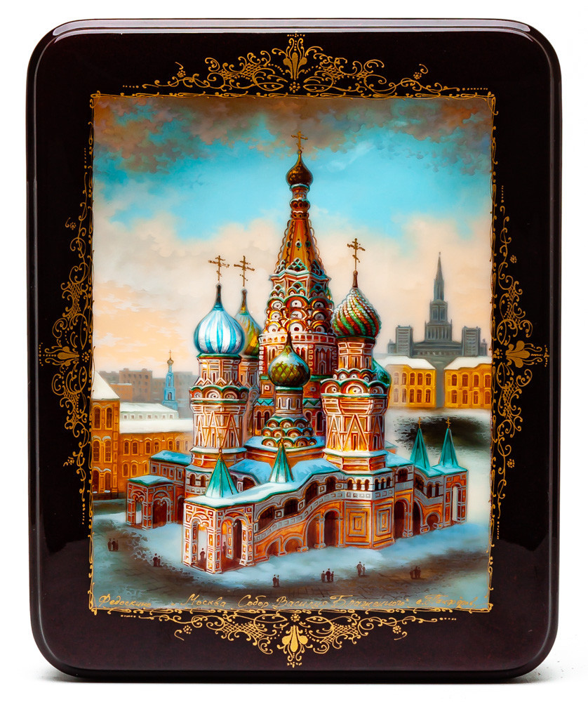200x160mm Saint Basil Cathedral hand painted lacquered jewelery box (by Panferoff Studio)