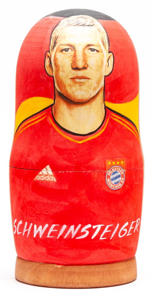180mm Bastian Schweinsteiger from Bayern Muchen Hand Painted Matryoshka Doll 5 pcs (by Konstantin Studio)