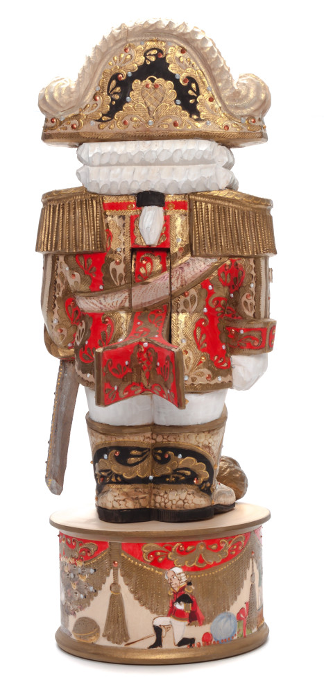 390 mm The Nutcraker on a Stand hand carved and painted wooden Figurine (by Andrey Crafts)