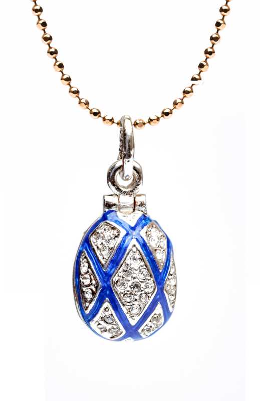 Rhombus Opening Blue Egg Pendant