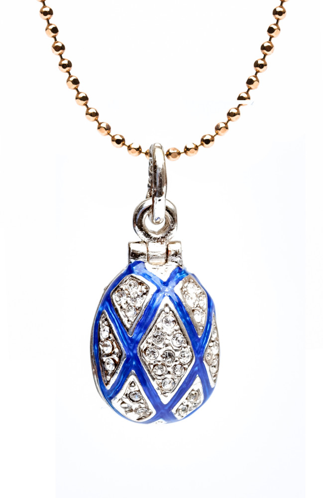 Rhombus Opening Blue Egg Pendant