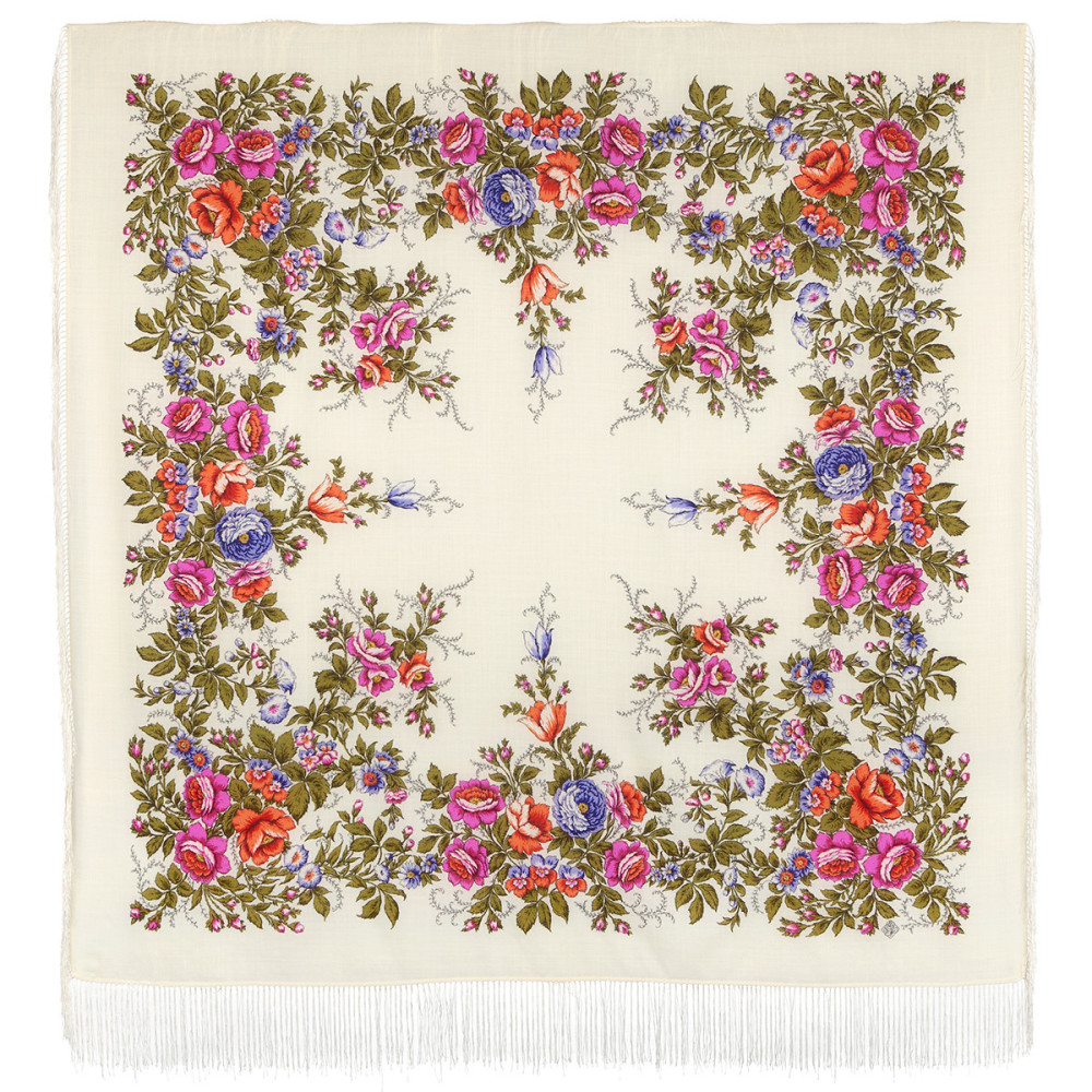 Shop Woolen Scarves with Silk Fringe 125x125 cm Платок «Нежность утра» online at Skazka.site | Eligible for fast shipping and free returns. Платок «Нежность утра»