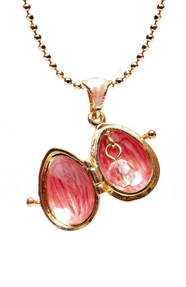  Flower Opening Pink Egg Pendant