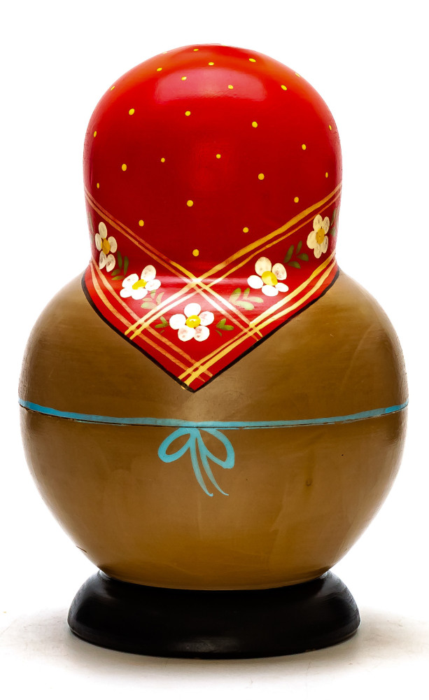 190 mm Mistress with Samovar hand painted Traditional Russian Wooden Matryoshka round doll 10 pcs (by Igor Malyutin)