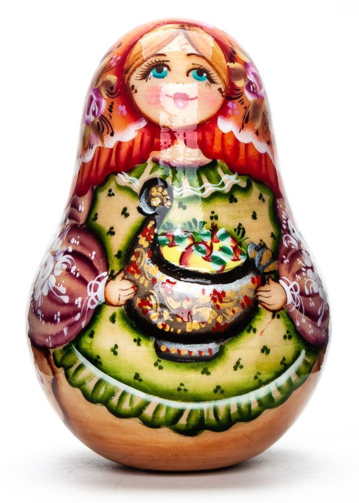 100mm Russian Doll with Apples Roly-poly Toy