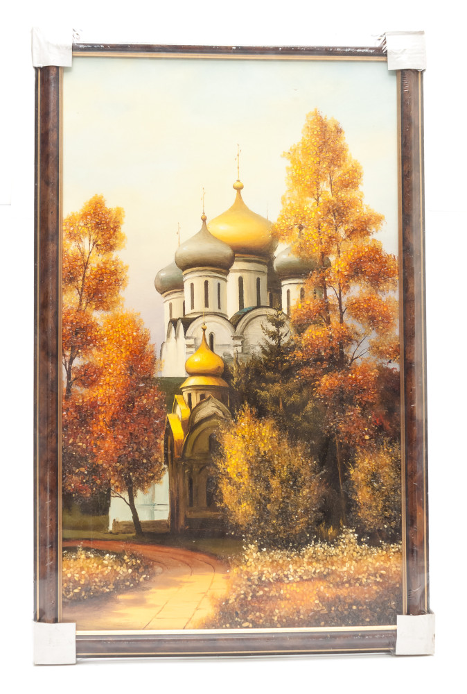 345x545 mm Russian Church hand made of natural Baltic Sea Amber stones (by Russian Amber)