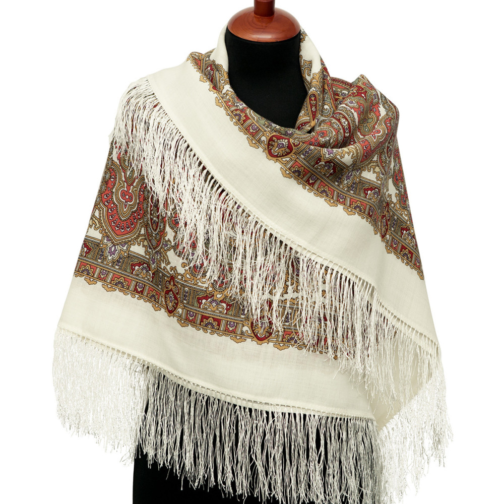 Shop Woolen Scarves with Silk Fringe 125x125 cm Платок «Ольга Лабзина» online at Skazka.site | Eligible for fast shipping and free returns. Платок «Ольга Лабзина»