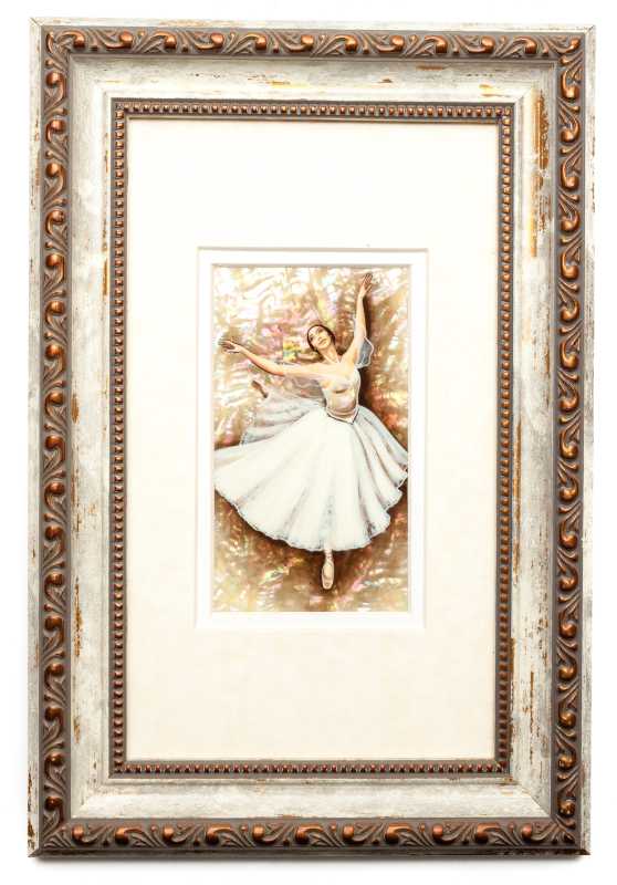 190x275mm Ballerina hand painted on Nacre Fedoscino painting (by Tatiana Fedoscino Arts)
